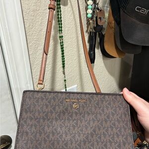 Michael Kors Dark Brown Monogram Crossbody